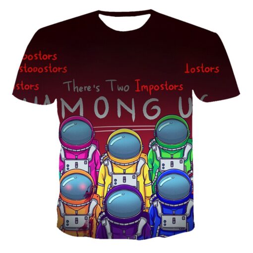 2021 Summer New 3D Printed T-shirt Among Us Anime Cartoon Game Boys and Girls T-shirts