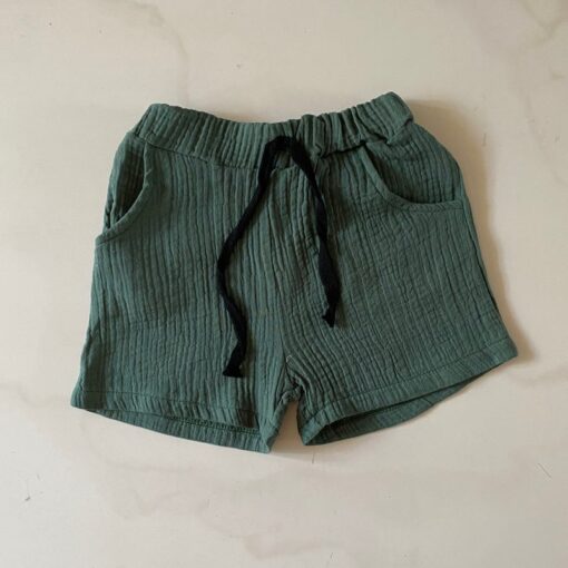 2020 Fashion Boy Clothes Girls Pants Kids Summer Trousers Children Pants for Baby Boys Shorts beach cheap solid linen 90~130