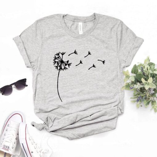 Wildflower Dandelion Women White Print T-Shirt Summer Girl Casual Funny Clothes Lady Yong 90s Harajuku Top Tee,Drop Ship