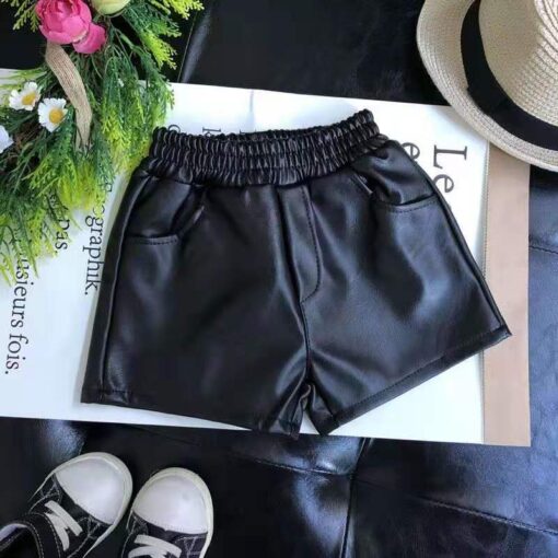 2020 New autumn winter Kids faux leather Shorts pants For Girls baby Princess Children 6 8 10 12 years
