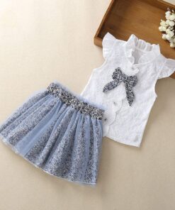 2020 New Summer Girls Green Cute Sleeveless Children's Floral Children's Clothing Girls Tops + Shorts 2 Sets Of Free Shipping