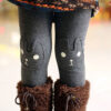 Cute Rabbit Printed Girls Child Pants Winter Autumn Bottoms Kids Baby Toddler Inside Warm Fleece Leggings Trousers
