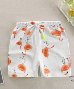 Girls Shorts Summer Shorts For Boys Cotton Kids Shorts Children Beach Shorts Clothes Flamingos Toddler Baby Clothing Pants