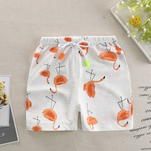Girls Shorts Summer Shorts For Boys Cotton Kids Shorts Children Beach Shorts Clothes Flamingos Toddler Baby Clothing Pants