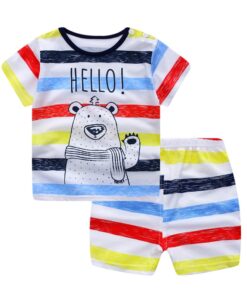 Unni-yun Casual Baby Kids Sport Clothing Plaid Lion Clothes Sets for Boys Costumes 100% Cotton Baby Clothes 6M -4 Years Old