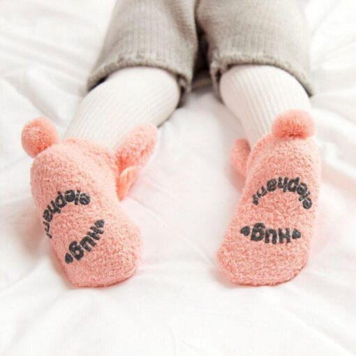 NEW Cute Newborn Baby Socks Plush Bunny Ear Winter Socks For Baby Girls Baby Christmas Floor Socks Baby Girl Clothes Accessories