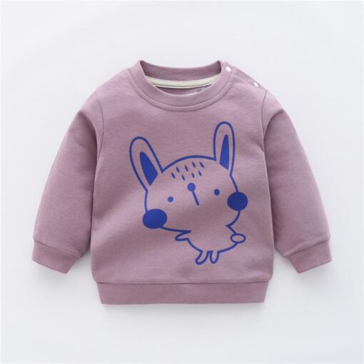 Autumn New Cute Toddler Girl Clothes Fashion Boys Sweatshirt Cartoon Animals Pattern Long Sleeve O Neck Cotton Baby Warm Outfits