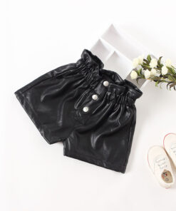 2020 New autumn winter Kids faux leather Shorts pants For Girls baby Princess Children 6 8 10 12 years