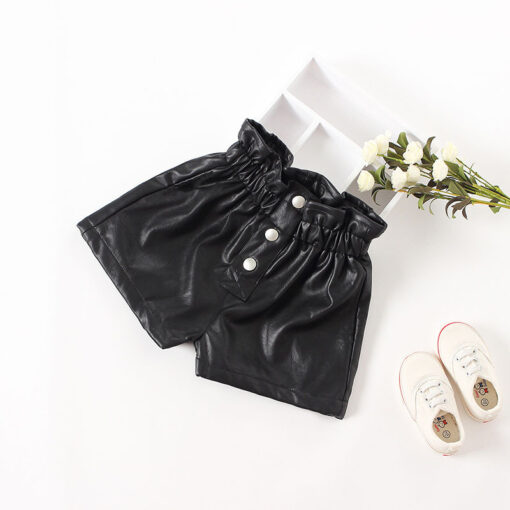 2020 New autumn winter Kids faux leather Shorts pants For Girls baby Princess Children 6 8 10 12 years