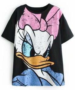 Disney Cartoon Cotton T-Shirt Women 2020 Summer Casual Mickey Mouse Daisy Duck Tshirt Women Vintage Streetwear Tee Tops T-Shirts