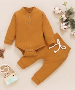 Newborn Baby Outfit 0-24M Children Clothing long sleeve Rompers+Pant 2pcs Suit Boy Kids Clothes Baby Girl Set Jumpsuit