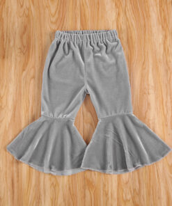 Infant Kids Baby Girls Velvet Bell-Bottoms Baby Children Long Flared Trousers Retro Casual Elastic Waist Pants for Kids 6M-6T
