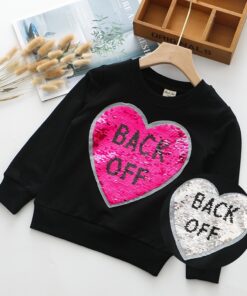 Autumn Girls Sweatshirt Unicorn Sequined Children T-shirt Cotton Long Sleeve Kids Tops Tees Fashion Girls Clothing