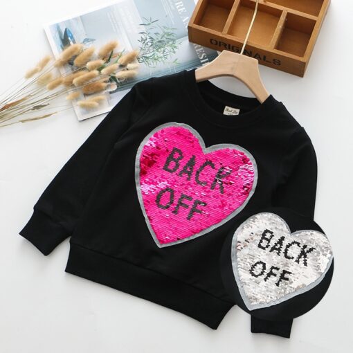 Autumn Girls Sweatshirt Unicorn Sequined Children T-shirt Cotton Long Sleeve Kids Tops Tees Fashion Girls Clothing
