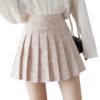 QRWR Summer Women Skirts 2020 New Korean High Waist Plaid Mini Skirt Women School Girls Sexy Cute Pleated Skirt with Zipper