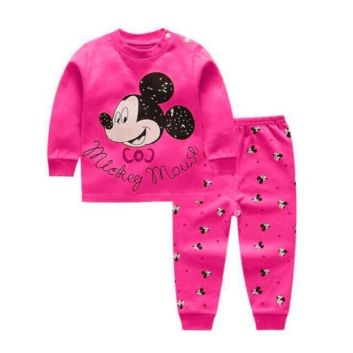 Children's Cotton Boys and Girls Baby Cotton Underwear Set Children's Autumn Clothes Long Pants Home Service Baby Clothes