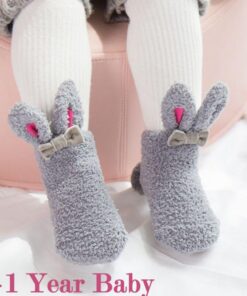 NEW Cute Newborn Baby Socks Plush Bunny Ear Winter Socks For Baby Girls Baby Christmas Floor Socks Baby Girl Clothes Accessories