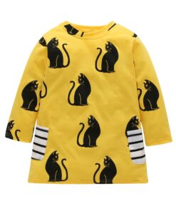 1-7 Years Kids Girl Dress Toddler Baby Long Sleeve Dresses Summer Children Clothing Girls Cotton Princess Dress Kid Tops Outfits