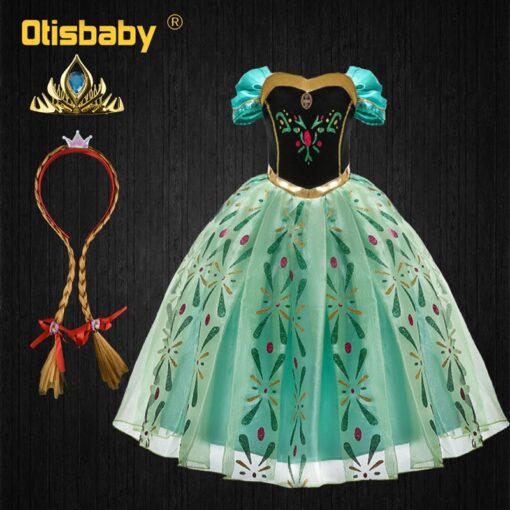 Infant Girl Christmas Dress Children's Party Anna Dress Carnival Costumes for Girls Disguise Child Elsa Anna Costume Elza Dress