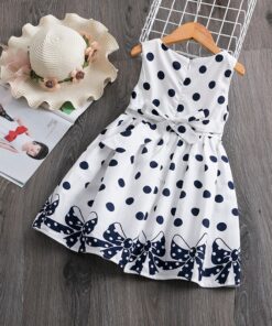 Dot Long Sleeve Dress For Girls Clothing Baby Girl Clothing Teenager School Daily Wear Kids Casual Clothes Vestido Infantil 8T