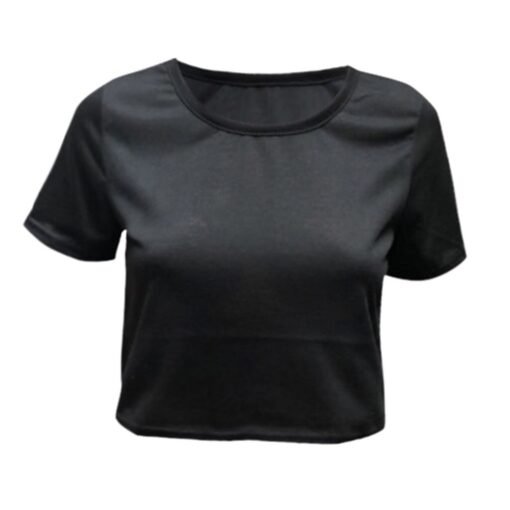 #H30 Solid Color Skinny T Shirt Women Short Sleeve O Neck Casual T-Shirt For Young Girls Gym Sports Crop Top Harajuku Tee Shirt