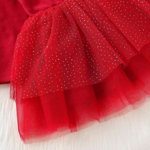 2-4 Years Christmas elk Print Girls Princess Dress Winter Long Sleeve Dresses for Girl birthday Party Cartoon Kids dress D30
