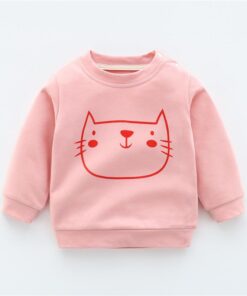 Autumn New Cute Toddler Girl Clothes Fashion Boys Sweatshirt Cartoon Animals Pattern Long Sleeve O Neck Cotton Baby Warm Outfits