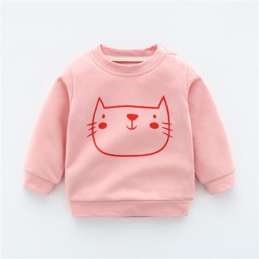 Autumn New Cute Toddler Girl Clothes Fashion Boys Sweatshirt Cartoon Animals Pattern Long Sleeve O Neck Cotton Baby Warm Outfits