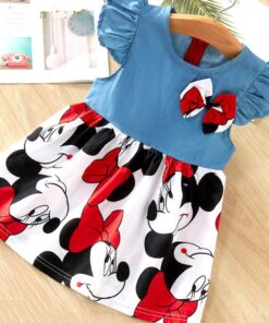 2020 New Fashion Baby Girls Dress Summer Dress Cartoon Minnie Mouse Dress Princess Dress Children's Girl Clothing 1-6 Years