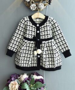 Baby Mink Fleece Sweater Girl Dress Children'S Clothing Autumn Winter 2020 New Pullover Sweater Dot European American Kid Dress