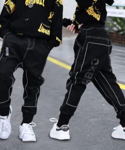 2020 Girls Boys Jeans Demin Legging Elastic Menina Blue/black Pants Children Cotton Trouser For Kids Clothes 1 2 3 4 5 6 Years