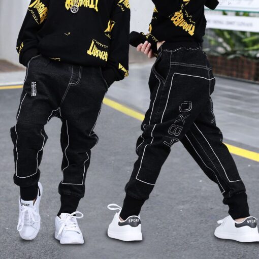 2020 Girls Boys Jeans Demin Legging Elastic Menina Blue/black Pants Children Cotton Trouser For Kids Clothes 1 2 3 4 5 6 Years