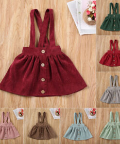 Kid Baby Girl Strap Suspender Skirt Corduroy Party Overalls Autumn A Line Toddler Girls Casual Clothing Outfits 1-6Y