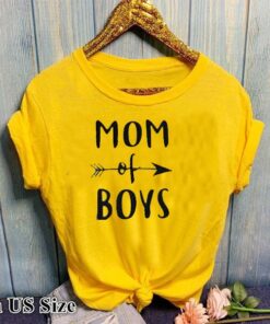 MOM OF BOYS Letter Print T Shirt Women Short Sleeve O Neck Loose Tshirt 2020 Summer Women Causal Tee Shirt Tops Mujer
