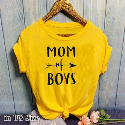 MOM OF BOYS Letter Print T Shirt Women Short Sleeve O Neck Loose Tshirt 2020 Summer Women Causal Tee Shirt Tops Mujer