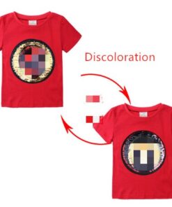 Changing Color and Pattern Switchable Sequins Boys TShirts Kid Fashion Marvel Hero T Shirt Children Top Clothes Summer