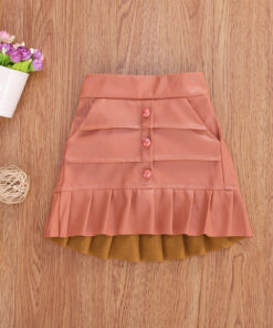 2020 Fashion Kids Girls Pleated Skirts Solid Elastic Waist Mini Skirts Outfits 1-5Y Summer Clothes