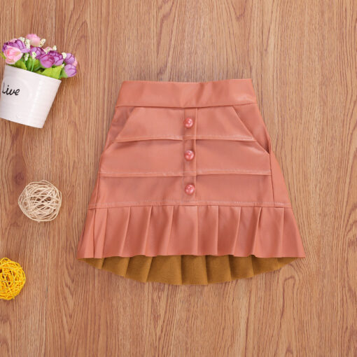 2020 Fashion Kids Girls Pleated Skirts Solid Elastic Waist Mini Skirts Outfits 1-5Y Summer Clothes