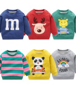 Autumn New Cute Toddler Girl Clothes Fashion Boys Sweatshirt Cartoon Animals Pattern Long Sleeve O Neck Cotton Baby Warm Outfits
