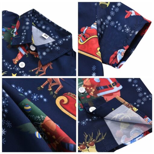 Autumn Baby Boy Short Sleeve Christmas Cartoon Print T-Shirts Kids Tops Casual Blouse 1-6Y T-Shirts
