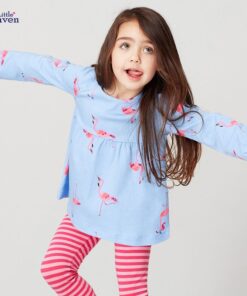 Little maven Girls Long Sleeve Shirts Animal Flamingo Children Girls Tops Tees T-Shirts Baby Kids Clothes Little Girls Shirts