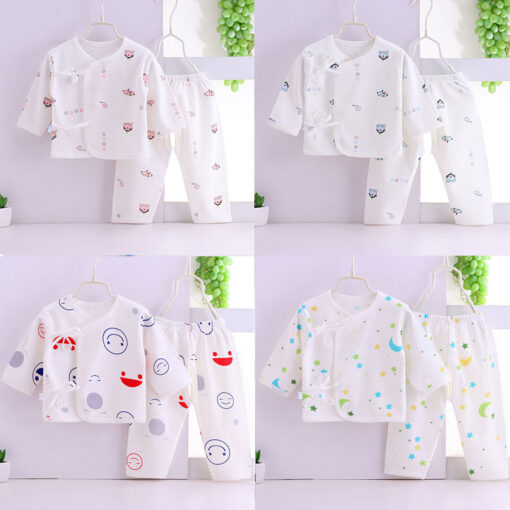 HIPAC Newborn Baby Infant Clothes Set Cotton Baby Boys Girls Tops+Pants Suits Cute Cartoon Baby Underwear All Season Style