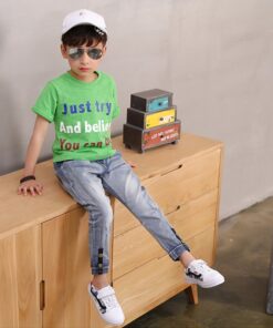 Boy Jeans Loose Solid Casual For spring Autumn Boys Jeans Children's Fashion Jeans for age 3 4 5 6 7 8 9 10 11 12 13 14 years