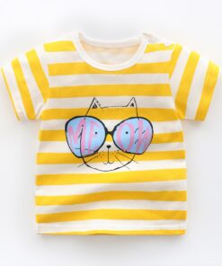 Girls 6M-5Y summer T-Shirts short sleeve Tees Kids Children Casual Cartoon Unisex cotton T-Shirts Boy baby clothes girls tops