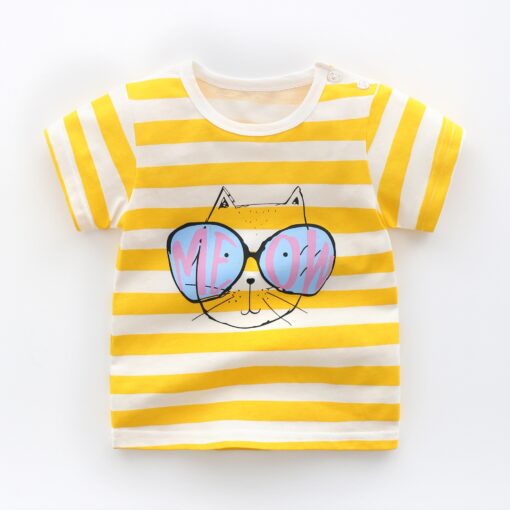 Girls 6M-5Y summer T-Shirts short sleeve Tees Kids Children Casual Cartoon Unisex cotton T-Shirts Boy baby clothes girls tops