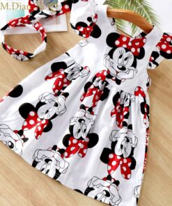 2020 New Fashion Baby Girls Dress Summer Dress Cartoon Minnie Mouse Dress Princess Dress Children's Girl Clothing 1-6 Years