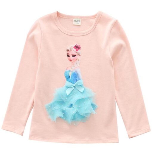 Baby Girls T Shirts Autumn Casual Princess Clothes Toddler Kids Long Sleeve Blouse Tops Children Clothing T-shirt Cotton