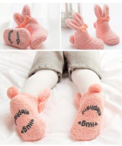 NEW Cute Newborn Baby Socks Plush Bunny Ear Winter Socks For Baby Girls Baby Christmas Floor Socks Baby Girl Clothes Accessories