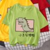 Cute T Shirt Women Teen Girls Summer Short Sleeve kawaii Dinosaur Graphic Tees Women T-shirt Loose Pullover Causal Tops 2020 New