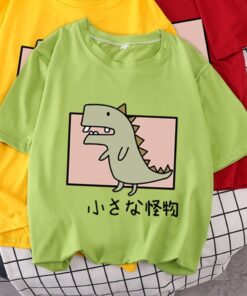 Cute T Shirt Women Teen Girls Summer Short Sleeve kawaii Dinosaur Graphic Tees Women T-shirt Loose Pullover Causal Tops 2020 New